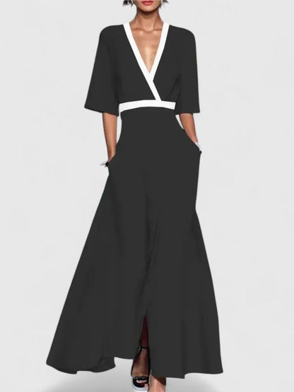 Isadora | Women's Floral Elegant Maxi Dress Back