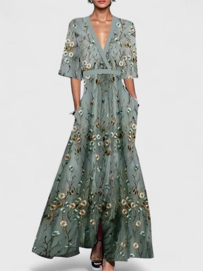 Isadora | Women's Floral Elegant Maxi Dress Lifestyle