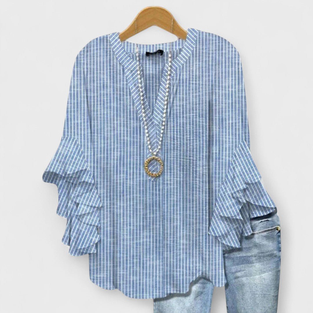 Isadora | Women's Lightweight Ruffled Sleeve Blouse Detail
