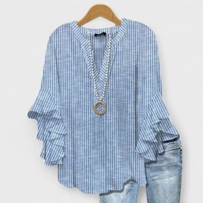 Isadora | Women's Lightweight Ruffled Sleeve Blouse Detail