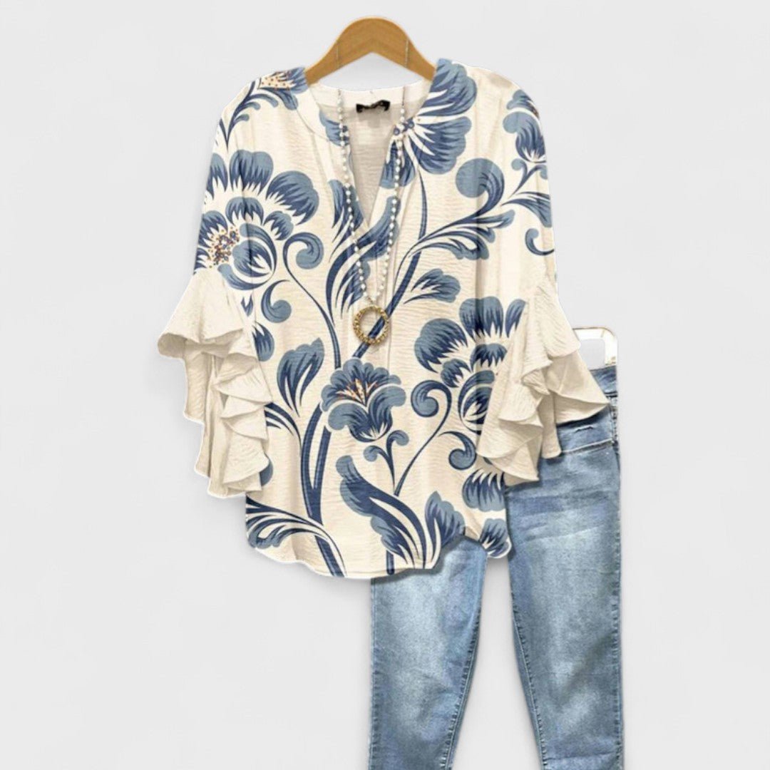 Isadora | Women's Lightweight Ruffled Sleeve Blouse Hero