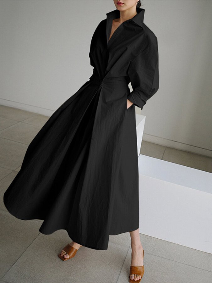 June | Women's Elegant Twisted Waist Dress Back