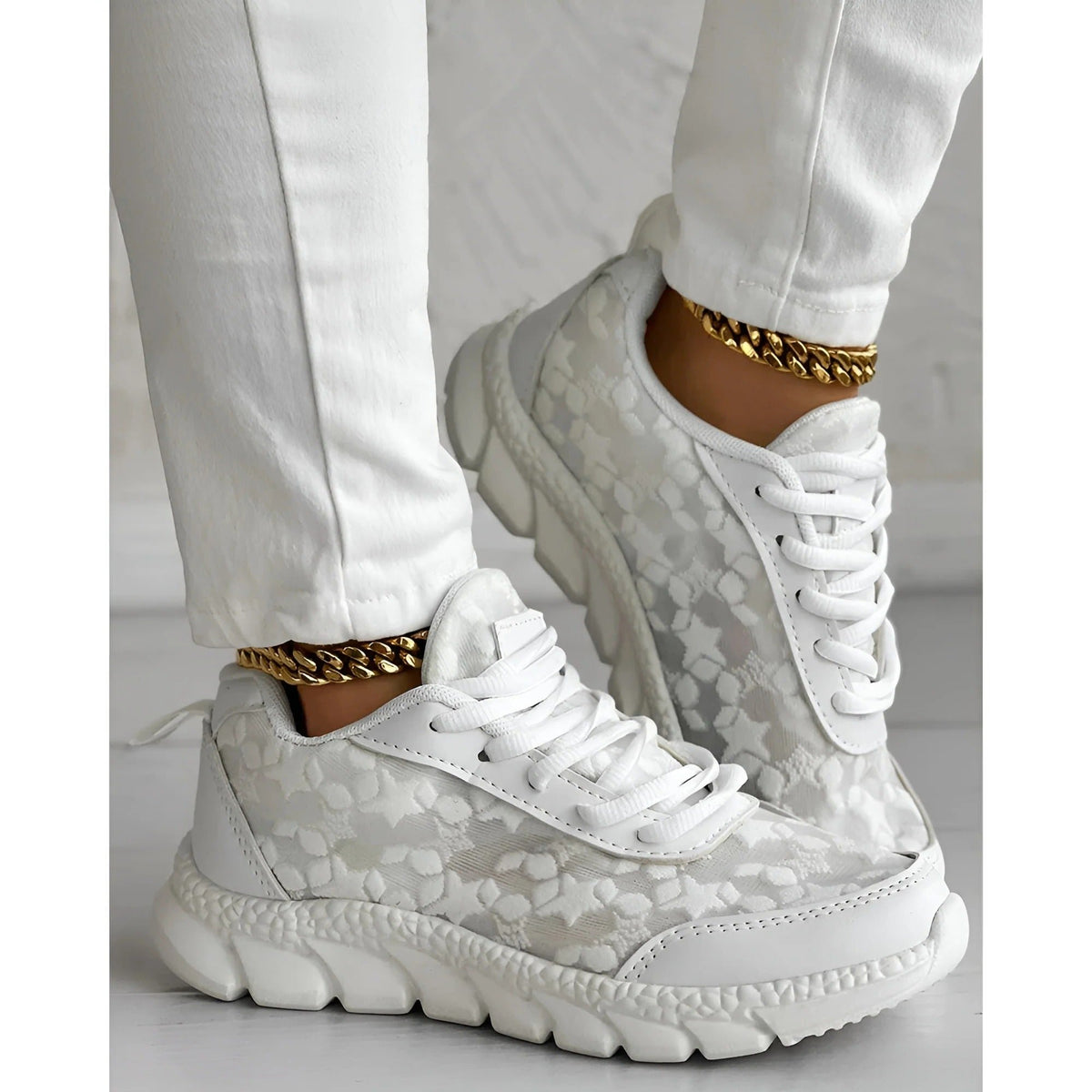 Leopardine | Women's Leopard Mesh Daily Wear Shoes Back