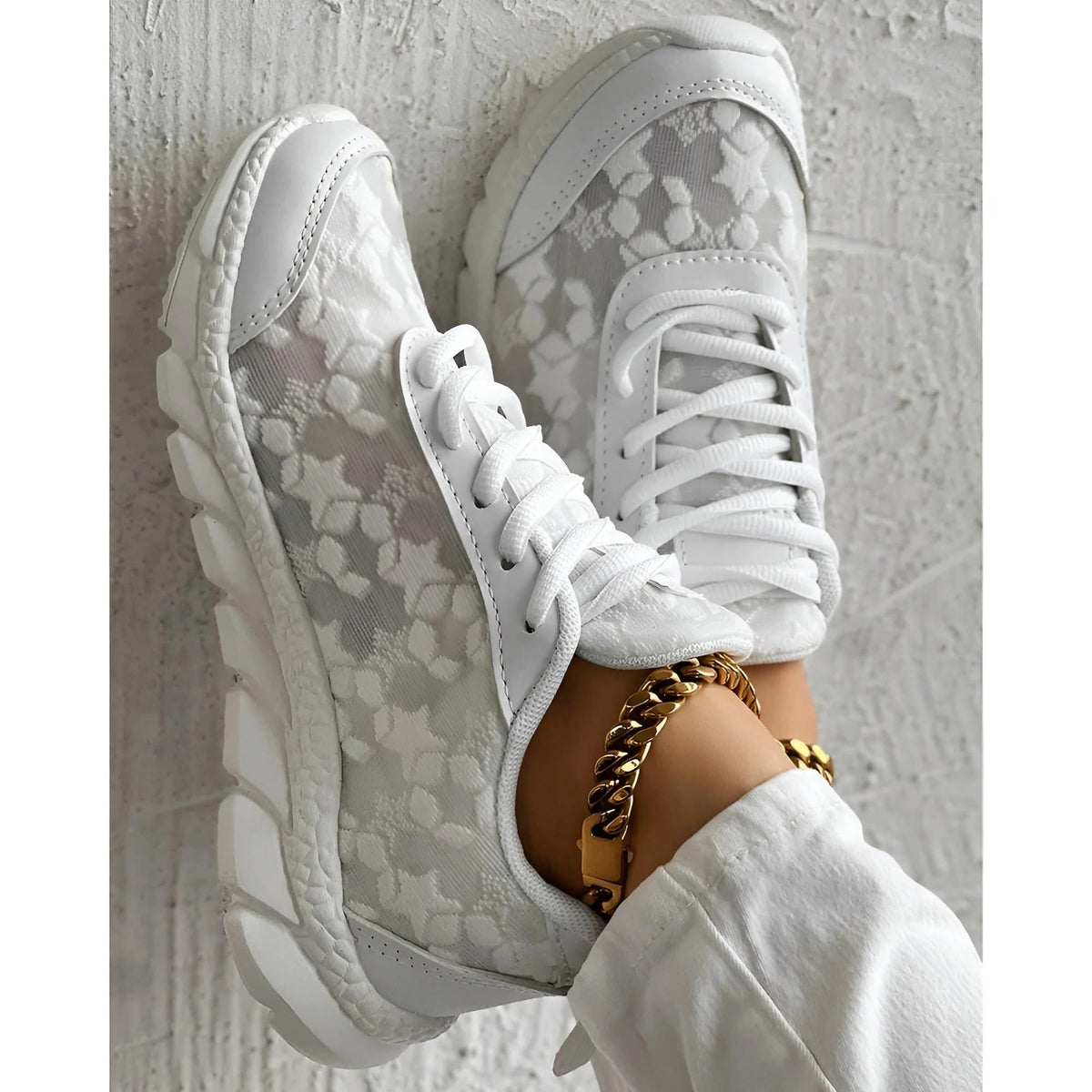 Leopardine | Women's Leopard Mesh Daily Wear Shoes Detail