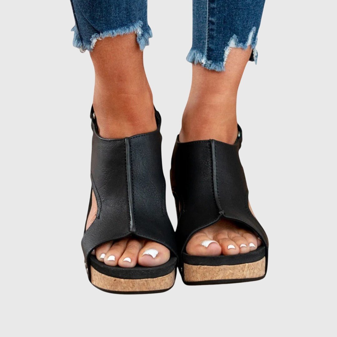 Lila | Women's Cork Wedge Orthopedic Sandals Back