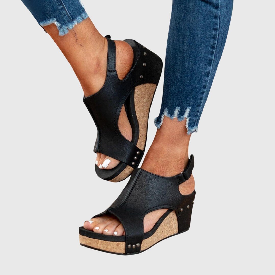 Lila | Women's Cork Wedge Orthopedic Sandals Lifestyle