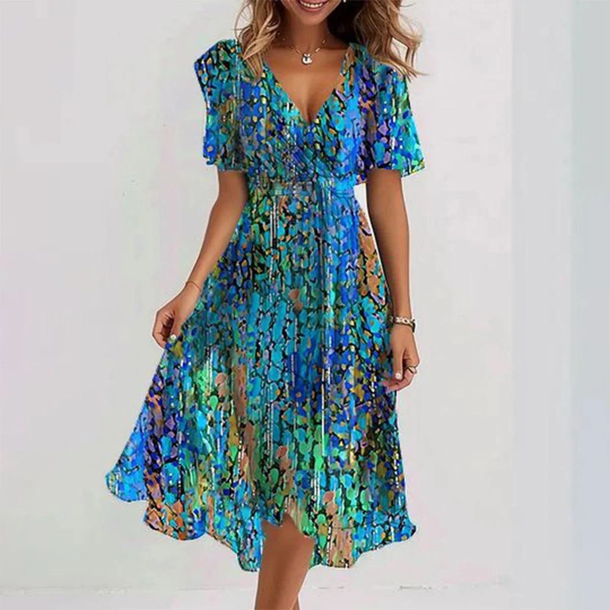Lila | Women's Elegant Summer Ruffle Dress Front