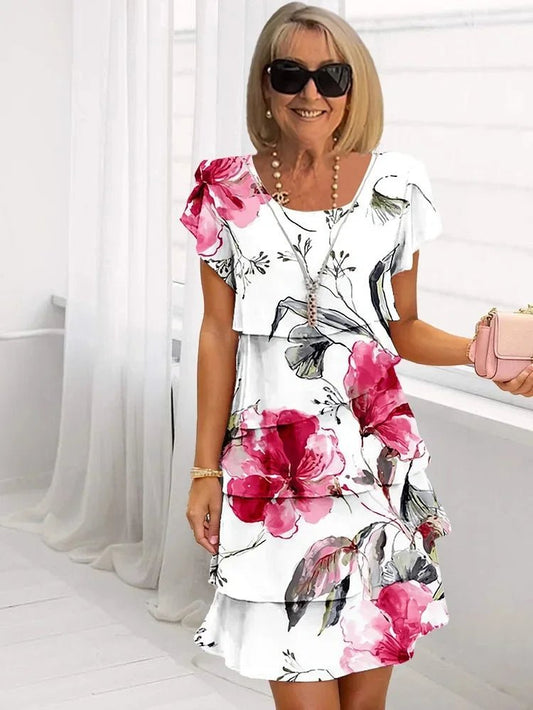 Liralynn | Women's Ruffled Floral Pleated Maxi Dress Hero