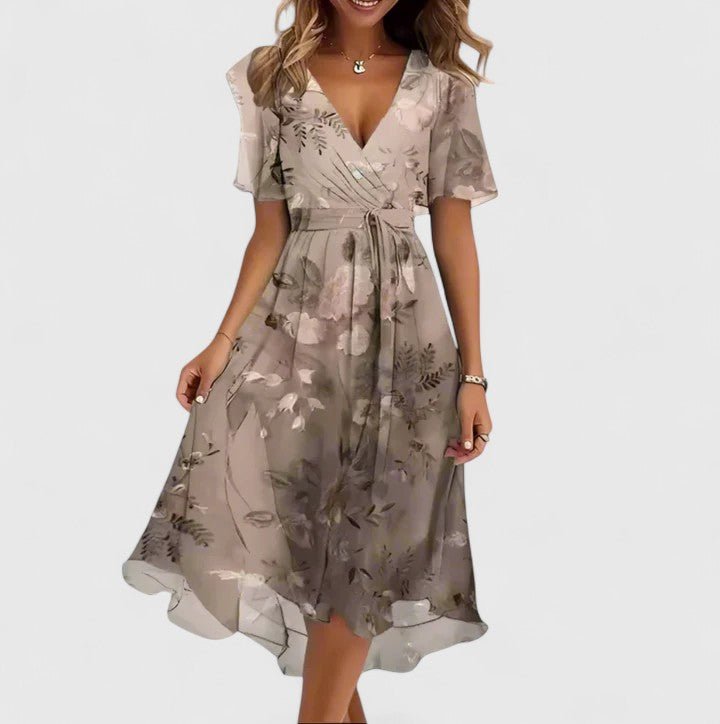 Lorianne | Women's Elegant Short Dress Floral High-Low Lifestyle