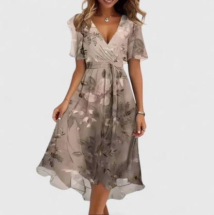 Lorianne | Women's Elegant Short Dress Floral High-Low Lifestyle