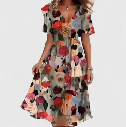 Lorianne | Women's Elegant Short Dress Floral High-Low Side
