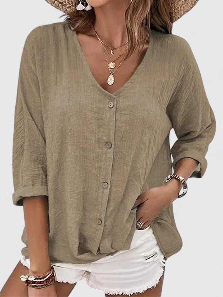 Lorinda | Women's Sophisticated Button Placket Blouse Back