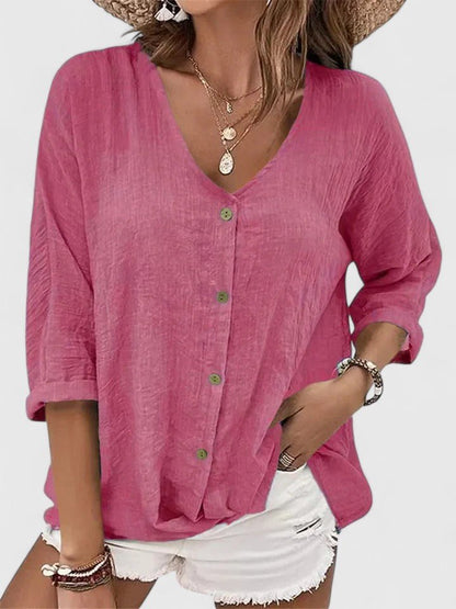 Lorinda | Women's Sophisticated Button Placket Blouse Detail