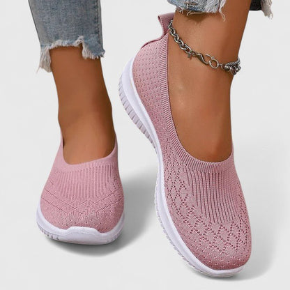 Luvaine | Women's Orthopedic Slip-Ons Diamond Knit Wide Fit Back
