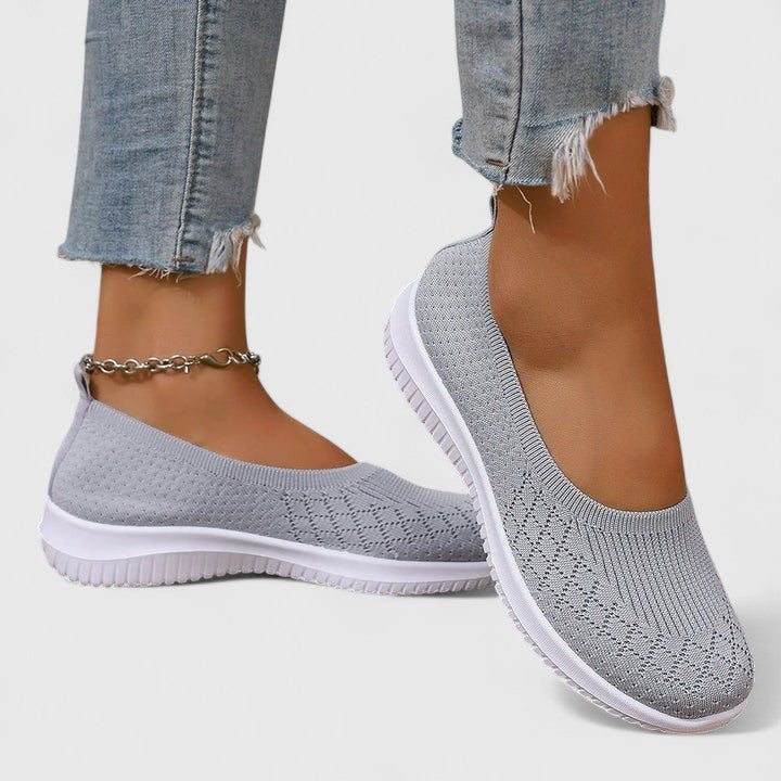 Luvaine | Women's Orthopedic Slip-Ons Diamond Knit Wide Fit Close Up