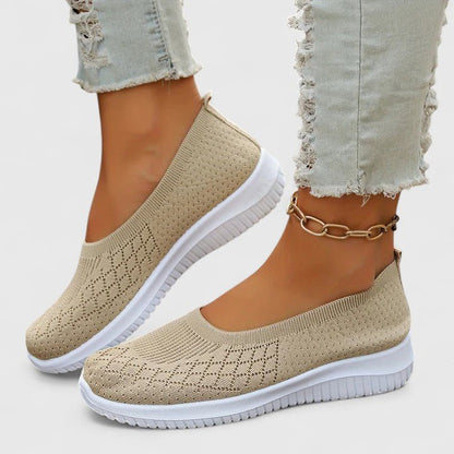 Luvaine | Women's Orthopedic Slip-Ons Diamond Knit Wide Fit Side