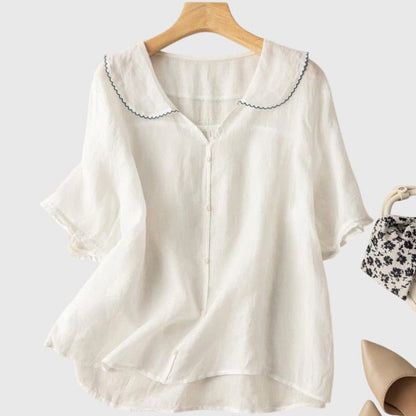 Maevelle | Women's Elegant Peter Pan Collar Blouse Back