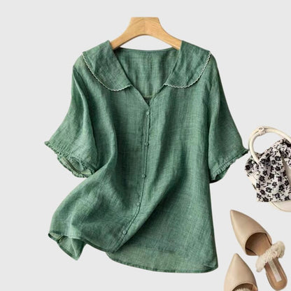 Maevelle | Women's Elegant Peter Pan Collar Blouse Hero