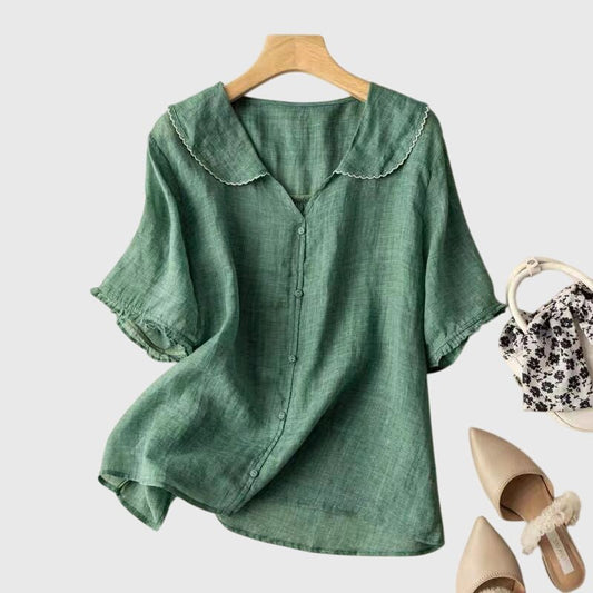 Maevelle | Women's Elegant Peter Pan Collar Blouse Hero