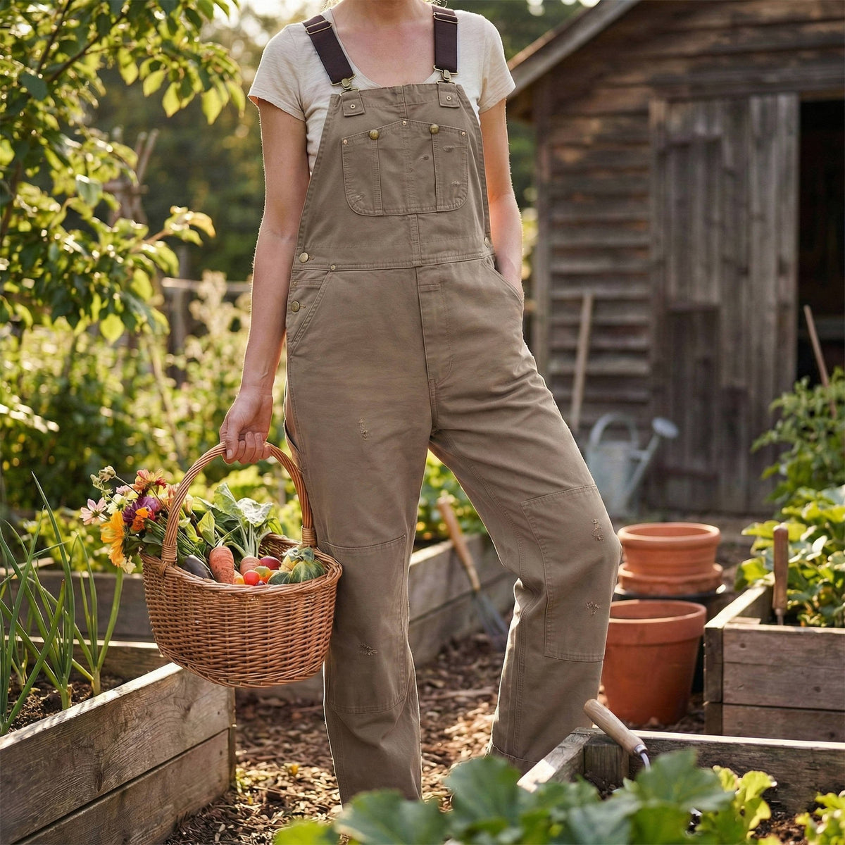 Marcellette | Women's Canvas Bib Overalls Workwear Angle