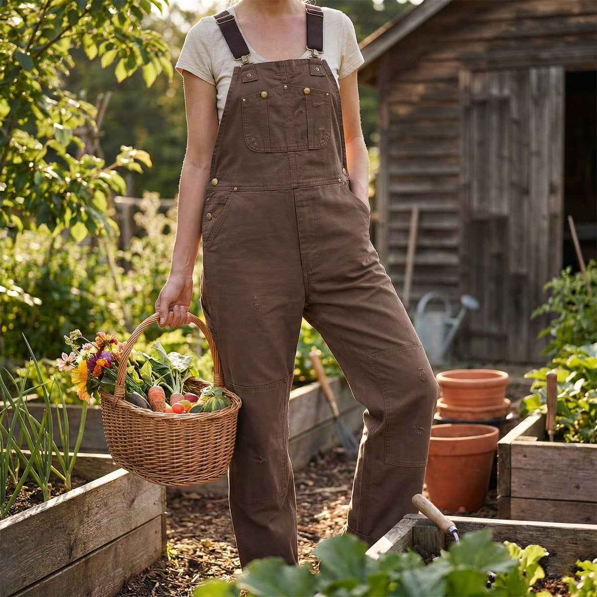 Marcellette | Women's Canvas Bib Overalls Workwear Close Up