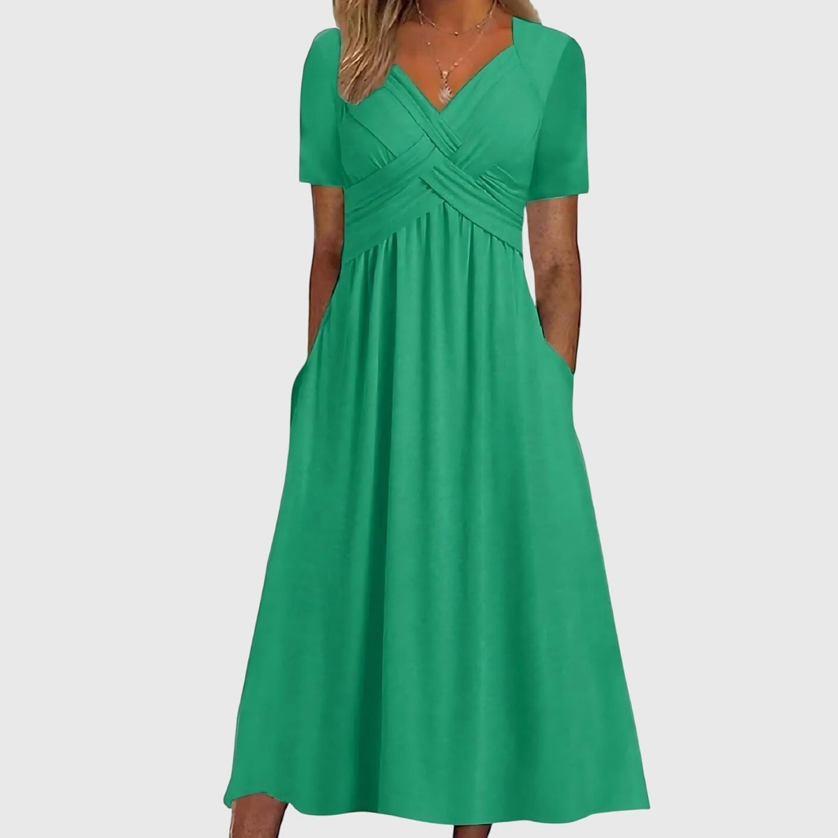 Maren | Ruched Tummy Control Midi Dress Back