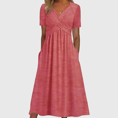 Maren | Ruched Tummy Control Midi Dress Detail