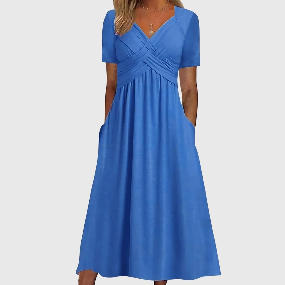 Maren | Ruched Tummy Control Midi Dress Hero