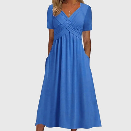 Maren | Ruched Tummy Control Midi Dress Hero