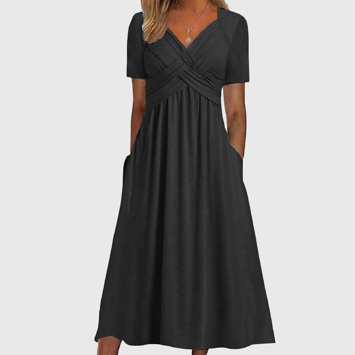Maren | Ruched Tummy Control Midi Dress Side