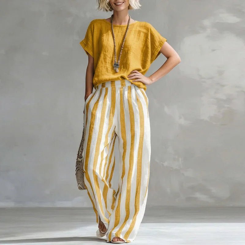 Maren | Women's Striped Linen Summer Set Hero