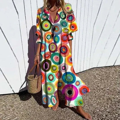 Mariella | Women's Floral Print Effortless Elegance Dress Close Up