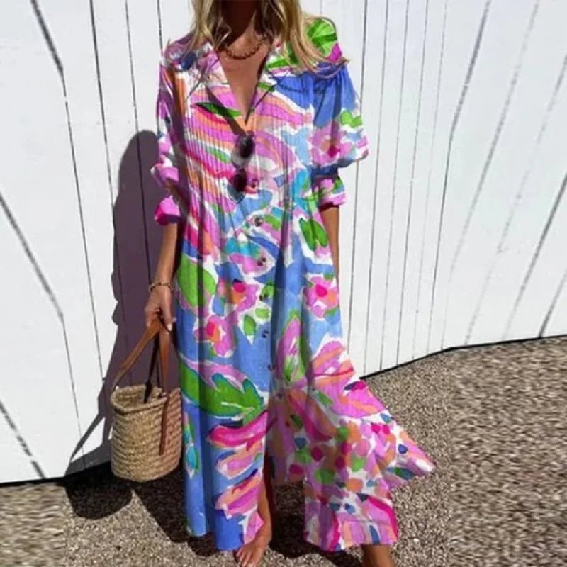 Mariella | Women's Floral Print Effortless Elegance Dress Detail