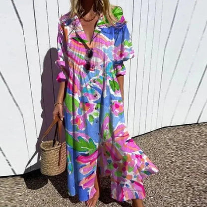 Mariella | Women's Floral Print Effortless Elegance Dress Detail