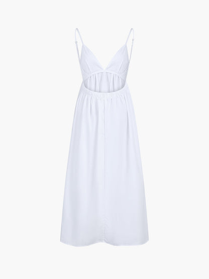 Mariella | Women's Open Back Coastal Maxi Dress Close Up