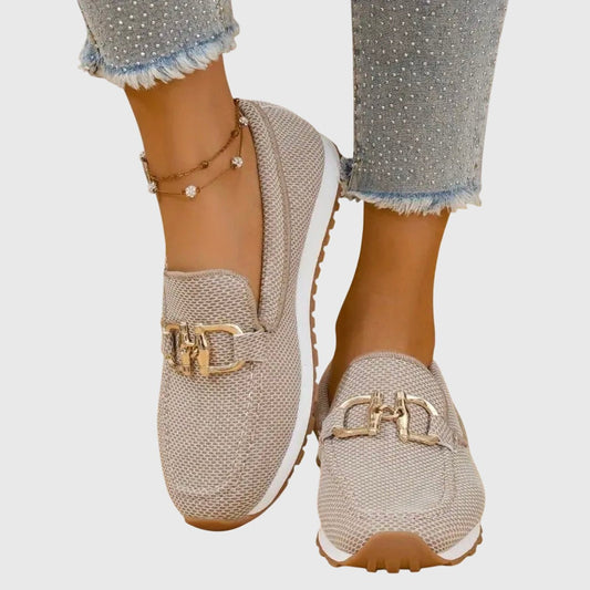 Marielle | Women's Gold Chain Orthopedic Loafers Hero