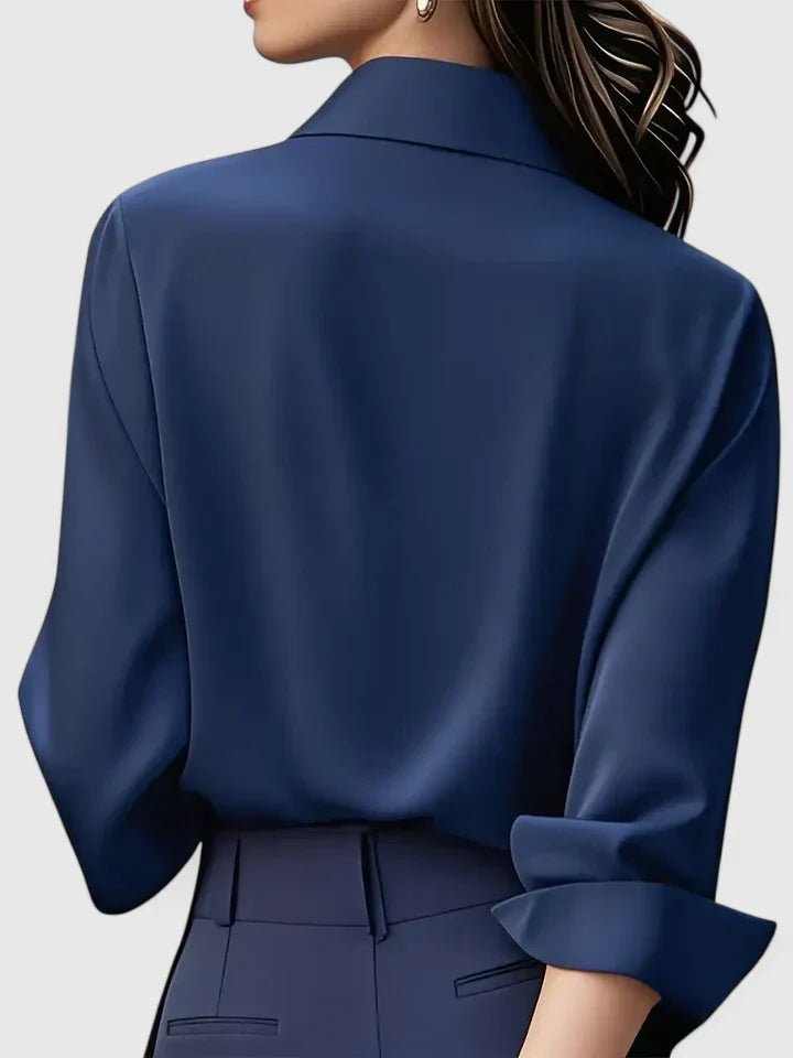 Marlise | Women's Elegant Button-Down Structured Top Close Up