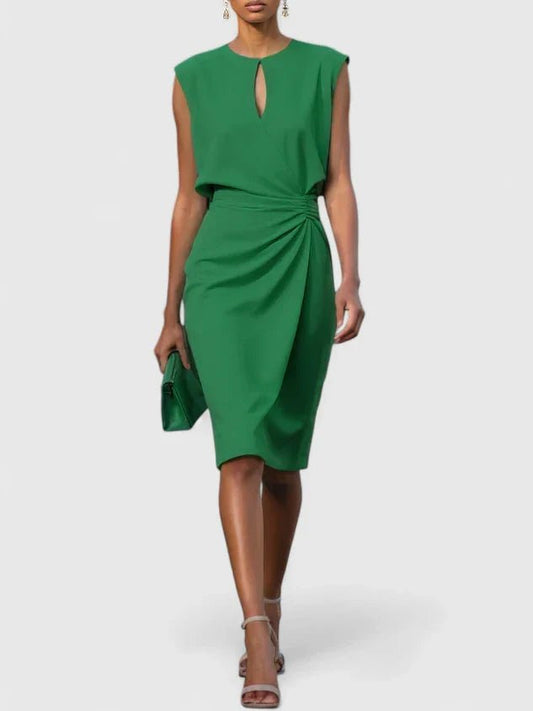Mia | Elegant Twist Front Women's Dress Front