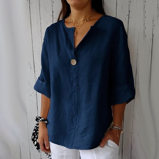 Mila | Women's Relaxed Linen Blouse Front