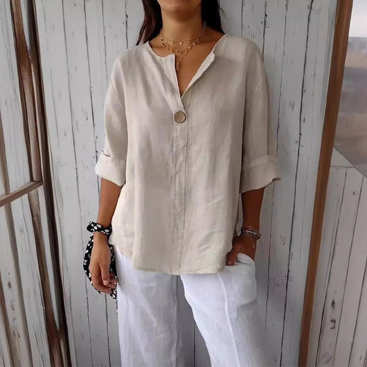 Mila | Women's Relaxed Linen Blouse Hero