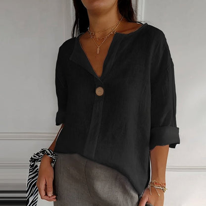 Mila | Women's Relaxed Linen Blouse Side