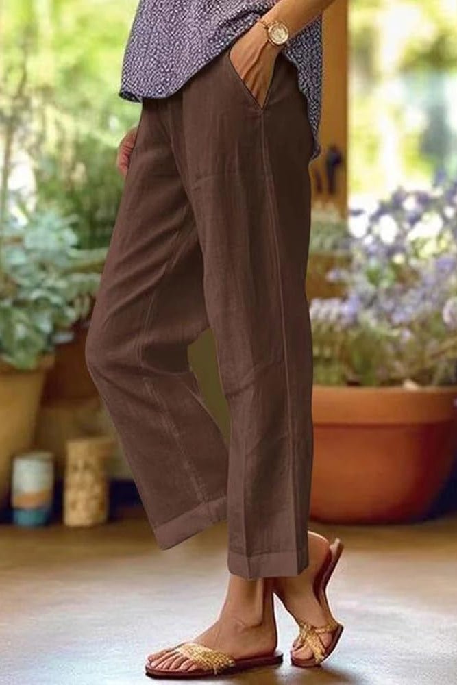 Mirabelle | Women's Cuffed Wide Leg Trousers Front