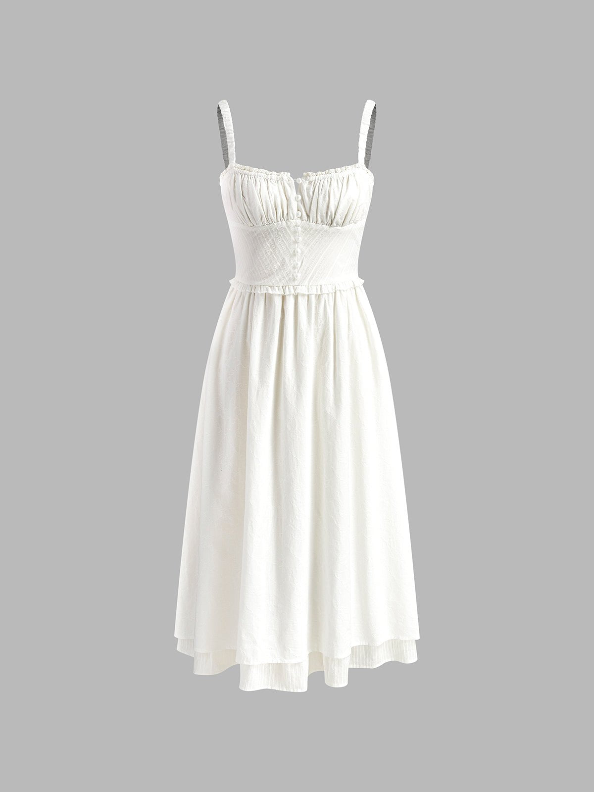 Miralynn | Women's Ruched Cami Midi Dress Close Up