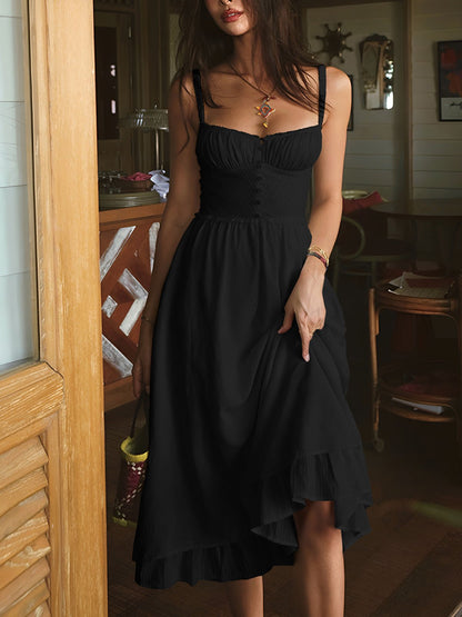 Miralynn | Women's Ruched Cami Midi Dress Full