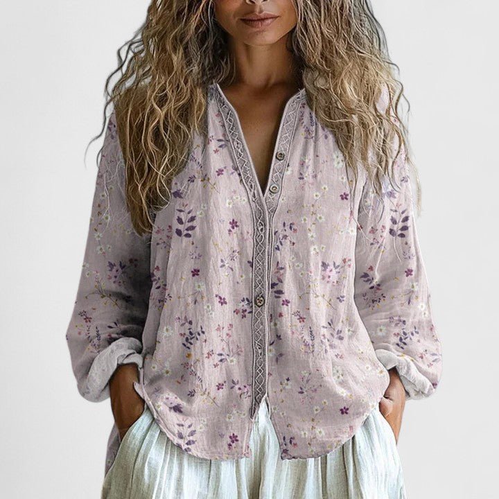 Nell | Dragonfly Print Comfortable Blouse Front