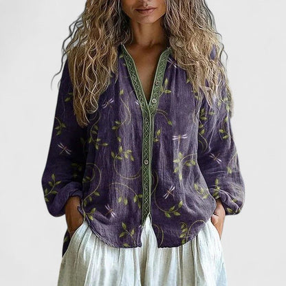Nell | Dragonfly Print Comfortable Blouse Hero