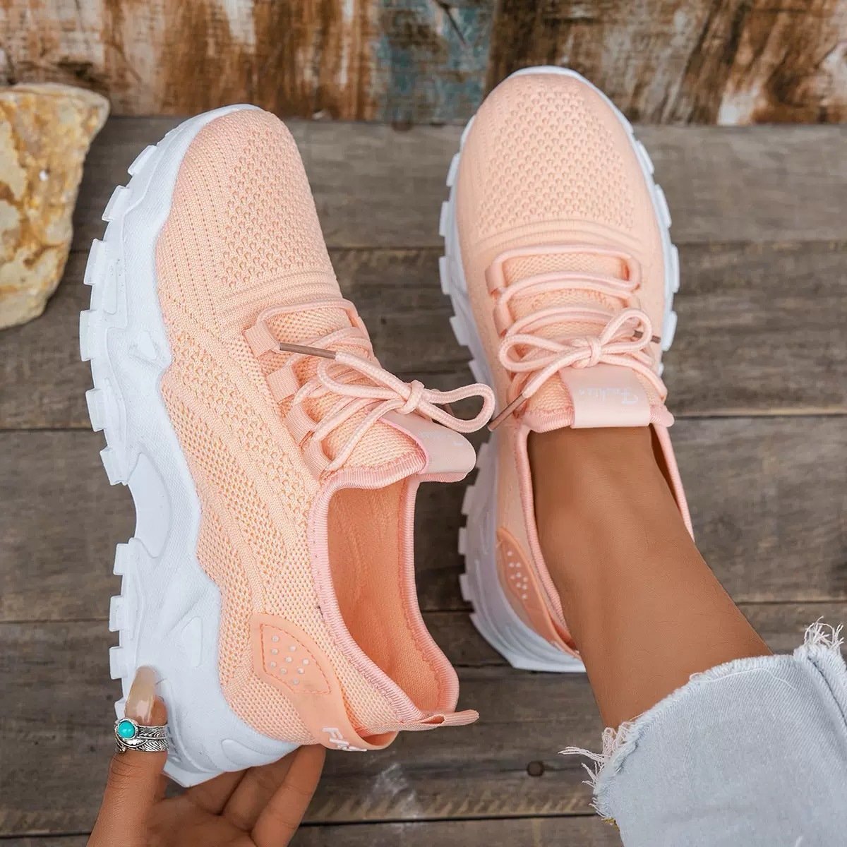 Nelvara | Women's Orthopedic Chunky Sole Sneakers Back
