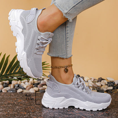 Nelvara | Women's Orthopedic Chunky Sole Sneakers Close Up