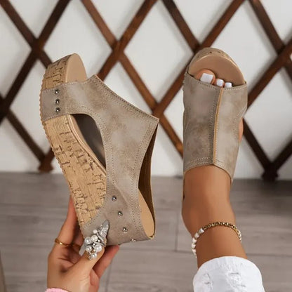 Nora | Women's Orthopedic Cushioned Cork Sandals Angle