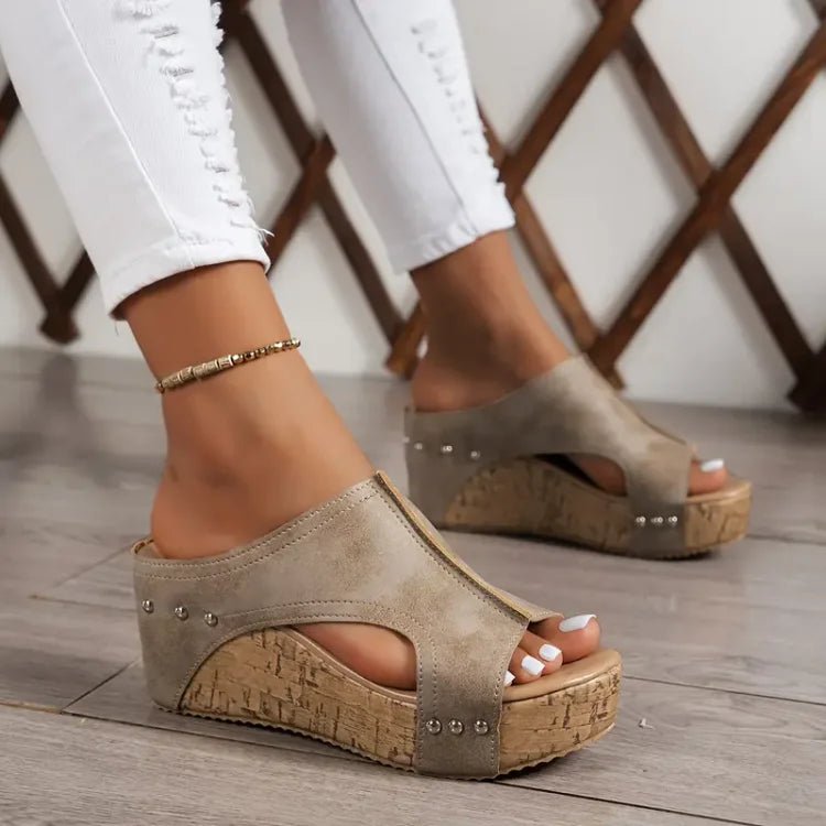 Nora | Women's Orthopedic Cushioned Cork Sandals Back